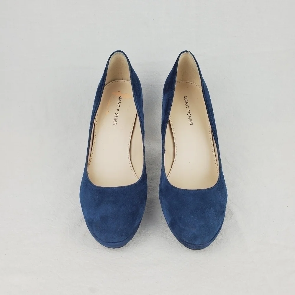 Marc Fisher Sydney blue leather heel pumps size 8.5M